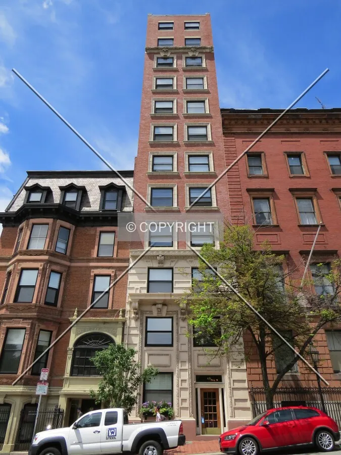 Full front elevation from across Beacon Street