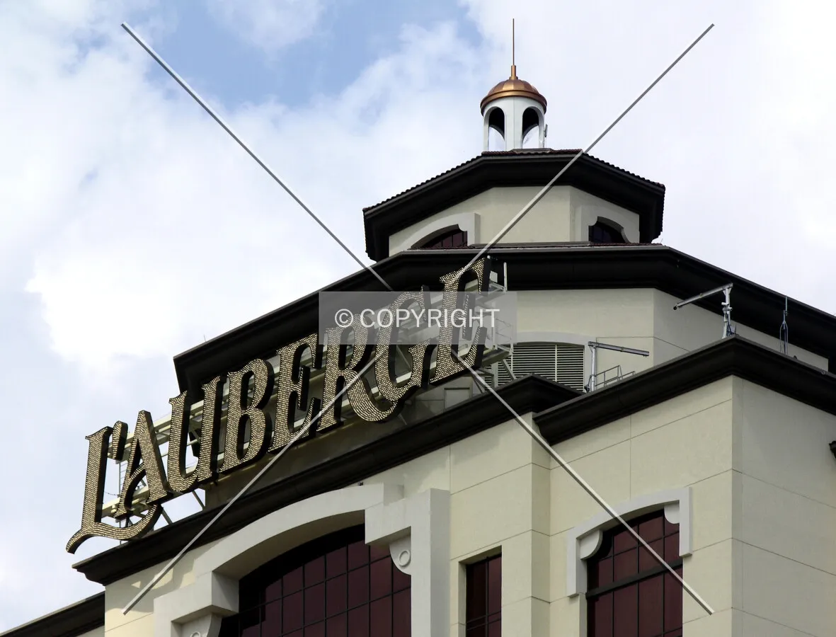 Signage atop the southern side