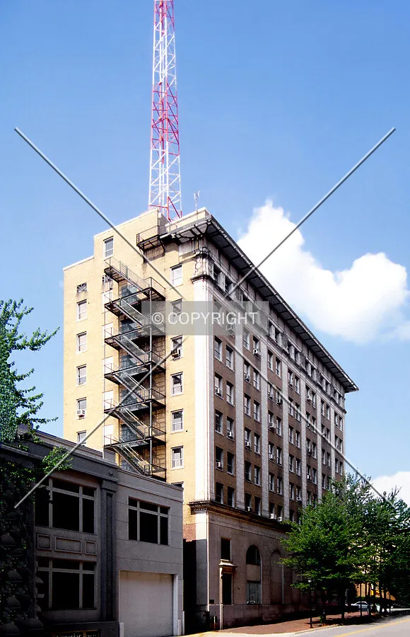 View from the southwest across Commerce Avenue