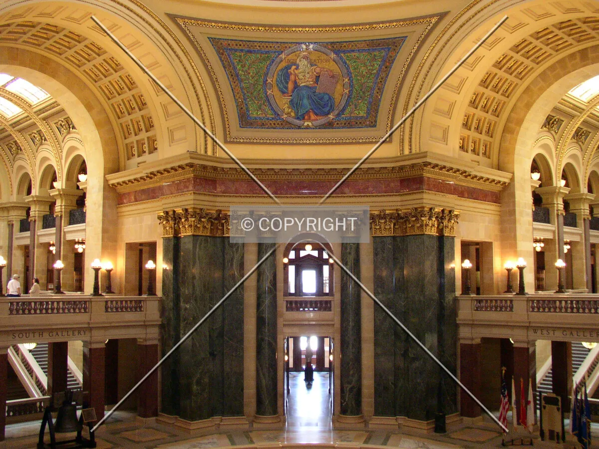 Looking southwest across the rotunda from the third floor