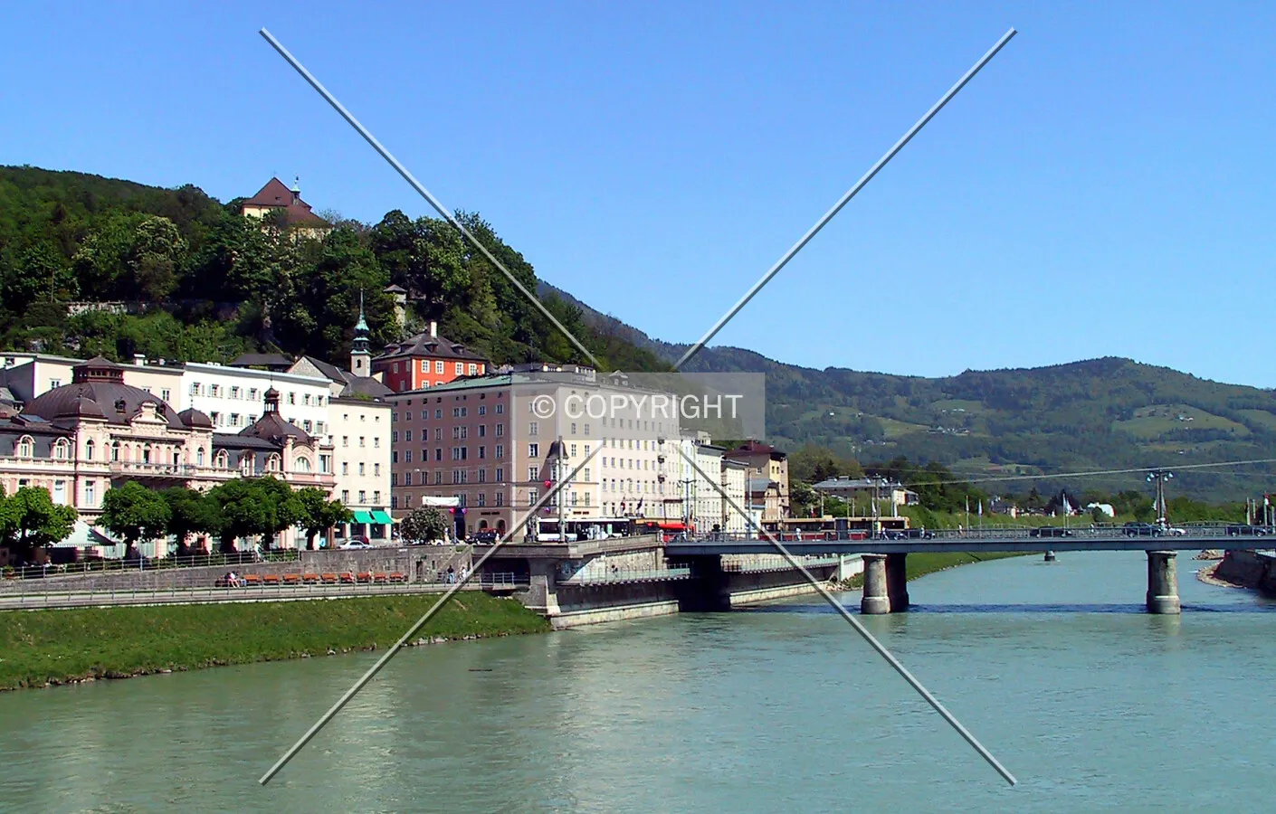 Looking southeast along Salzach river
