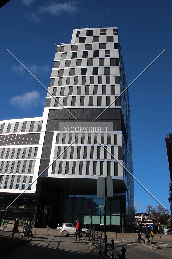 Looking up south facade