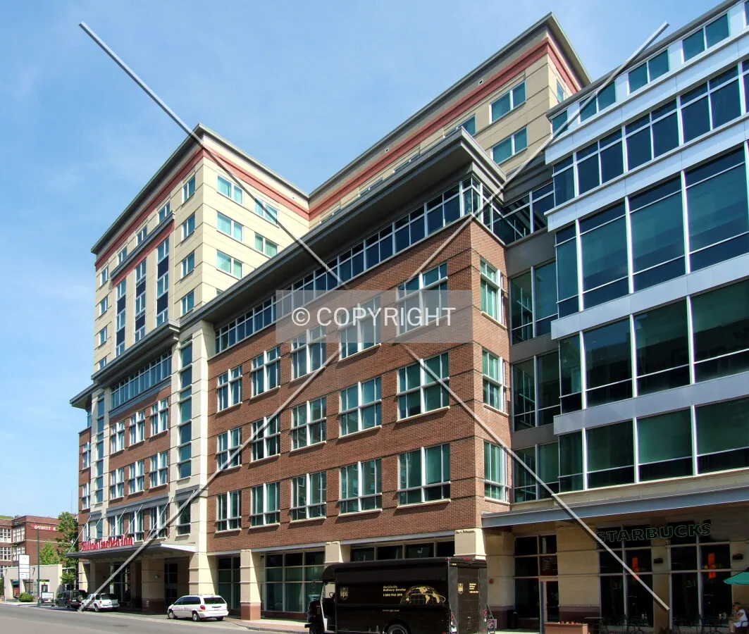 View from the northeast along Tioga Street