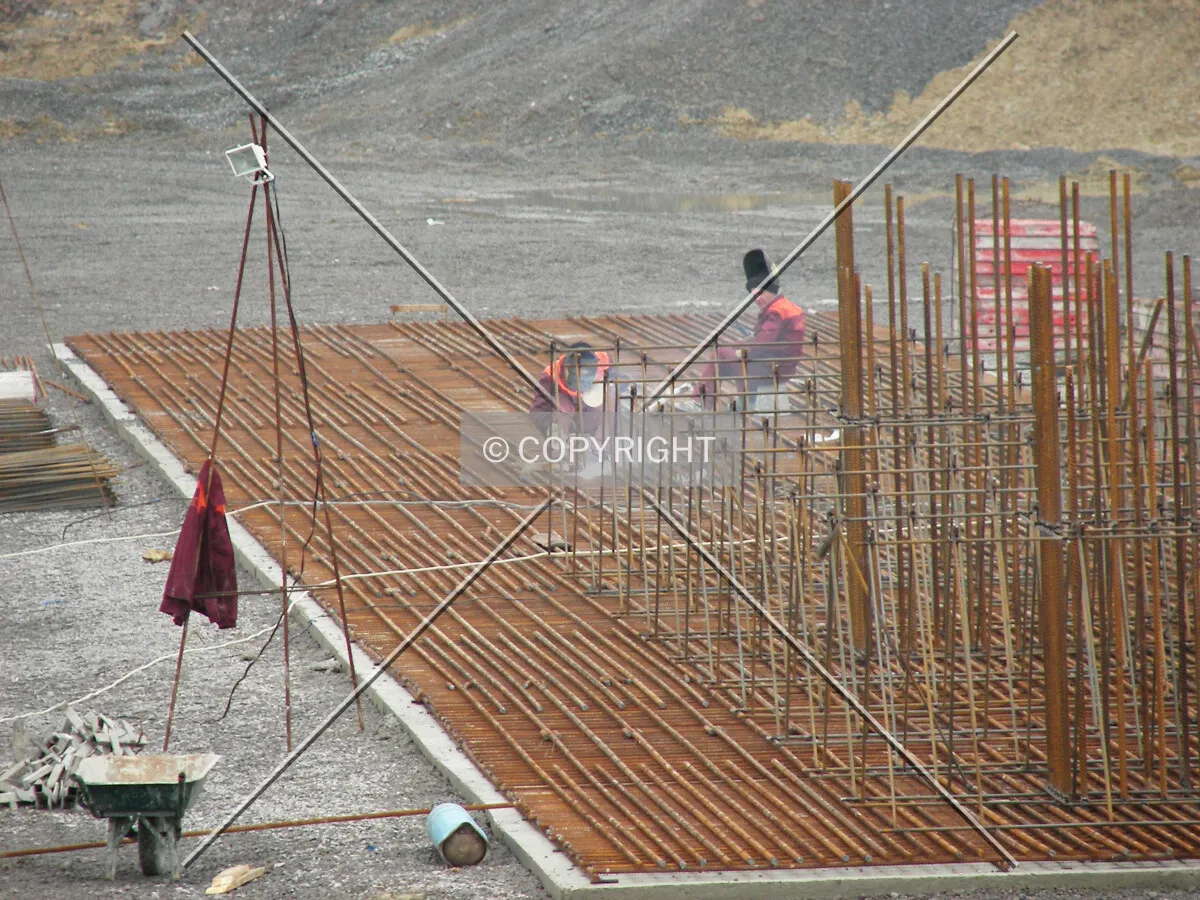 Detailed view of foundation works