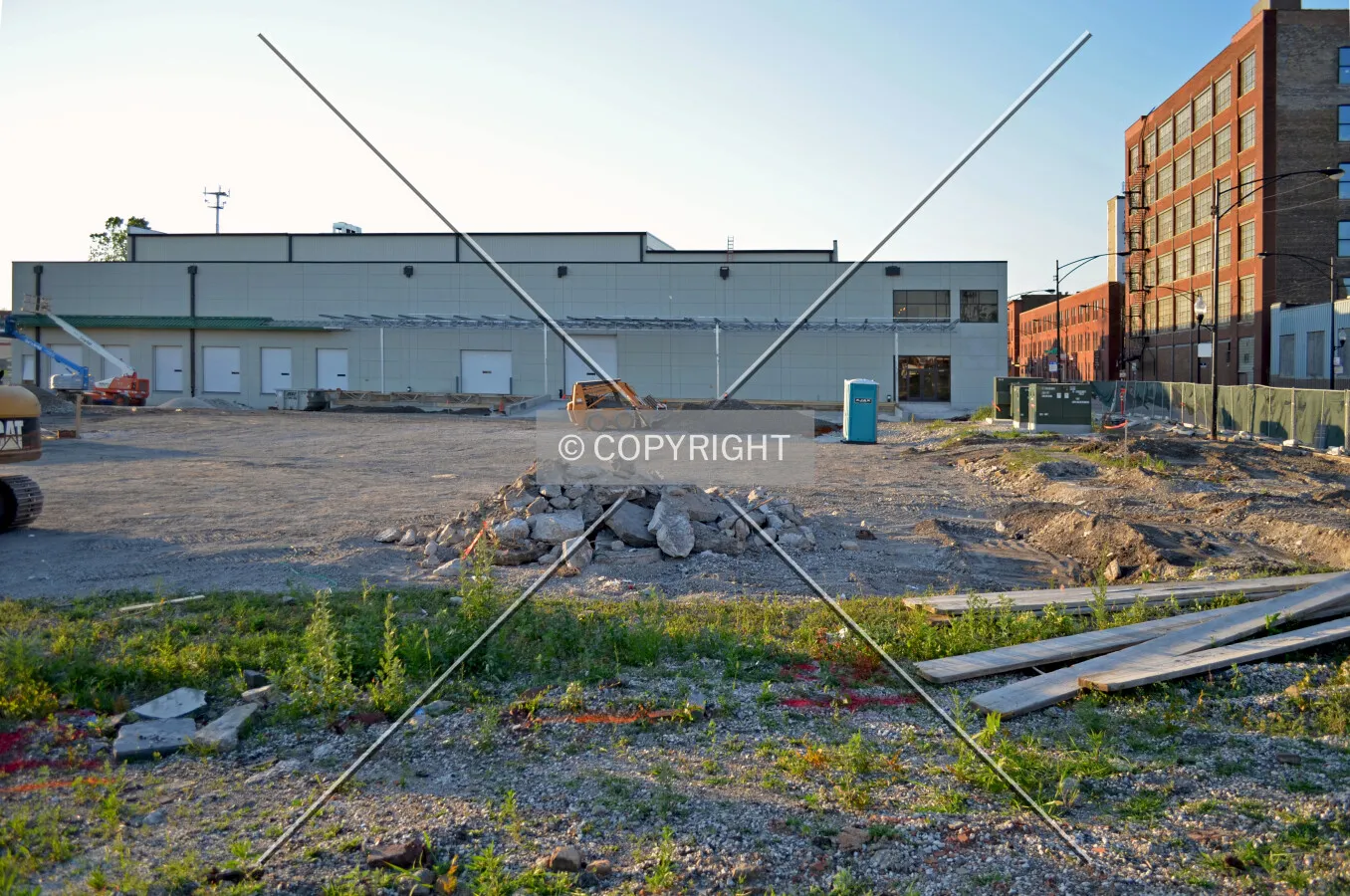 Looking north across the site during the finishing stages of construction. June 9, 2012.