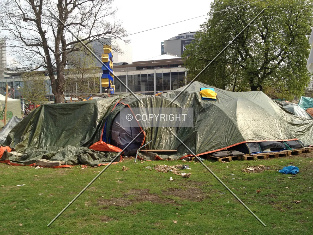 Blockupy protest camp 2012 in Frankfurt