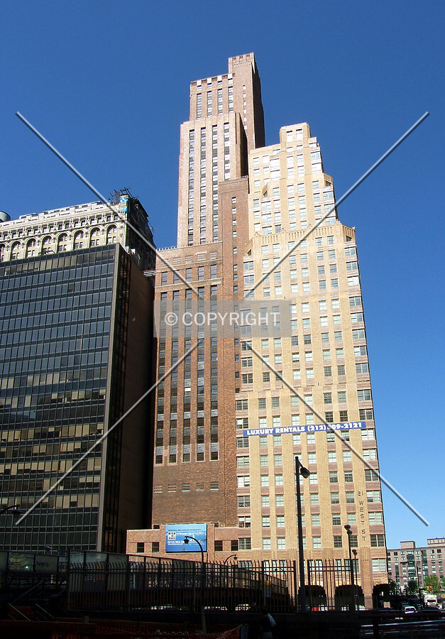 View from the east at Morris Street with 21 West Street