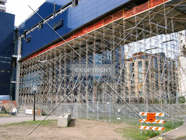 Scaffolding across West River Parkway