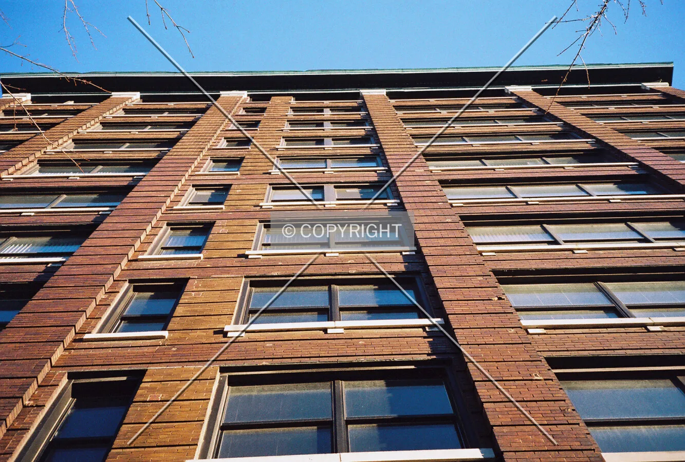 Looking up the west facade