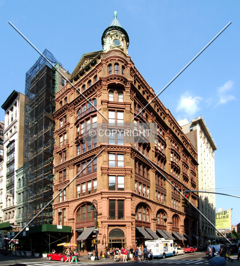 View from the west at Broadway and Bleecker Street with Louis Sullivan's Bayard-Condict Building to the right