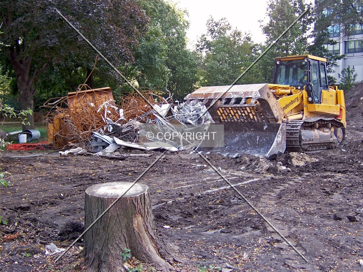 Looking southeast across the former front yard from Foster Avenue