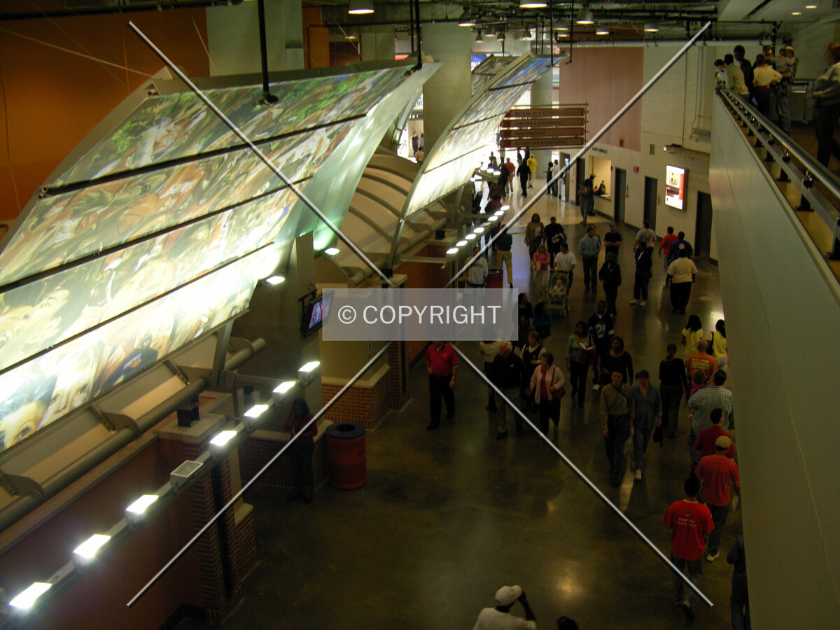 Looking down on the main concourse from the club level