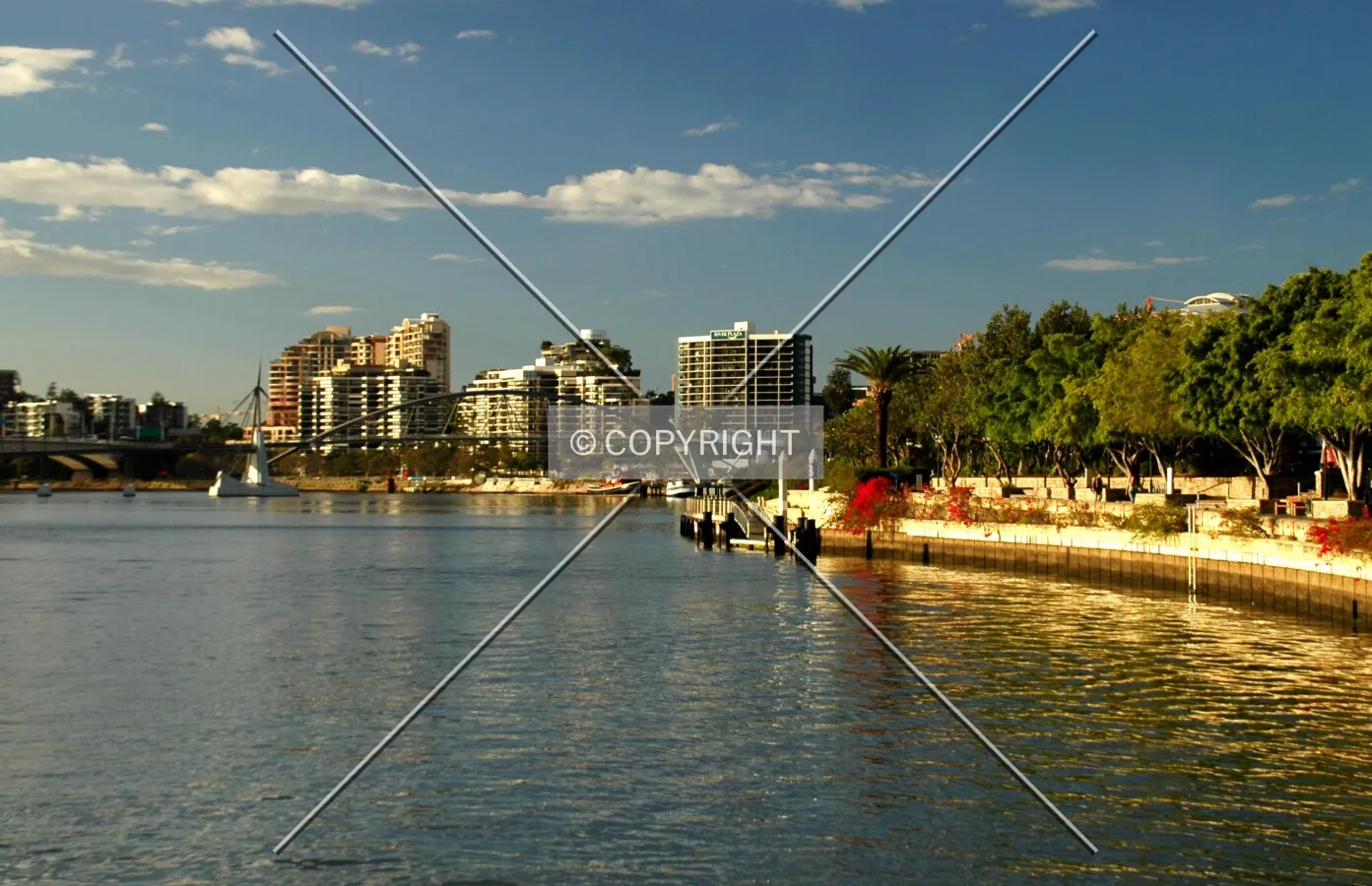 Looking southeast along the Brisbane River