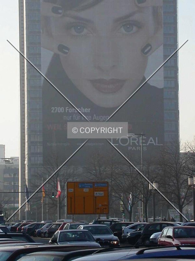The frontal facade cover while under renovation