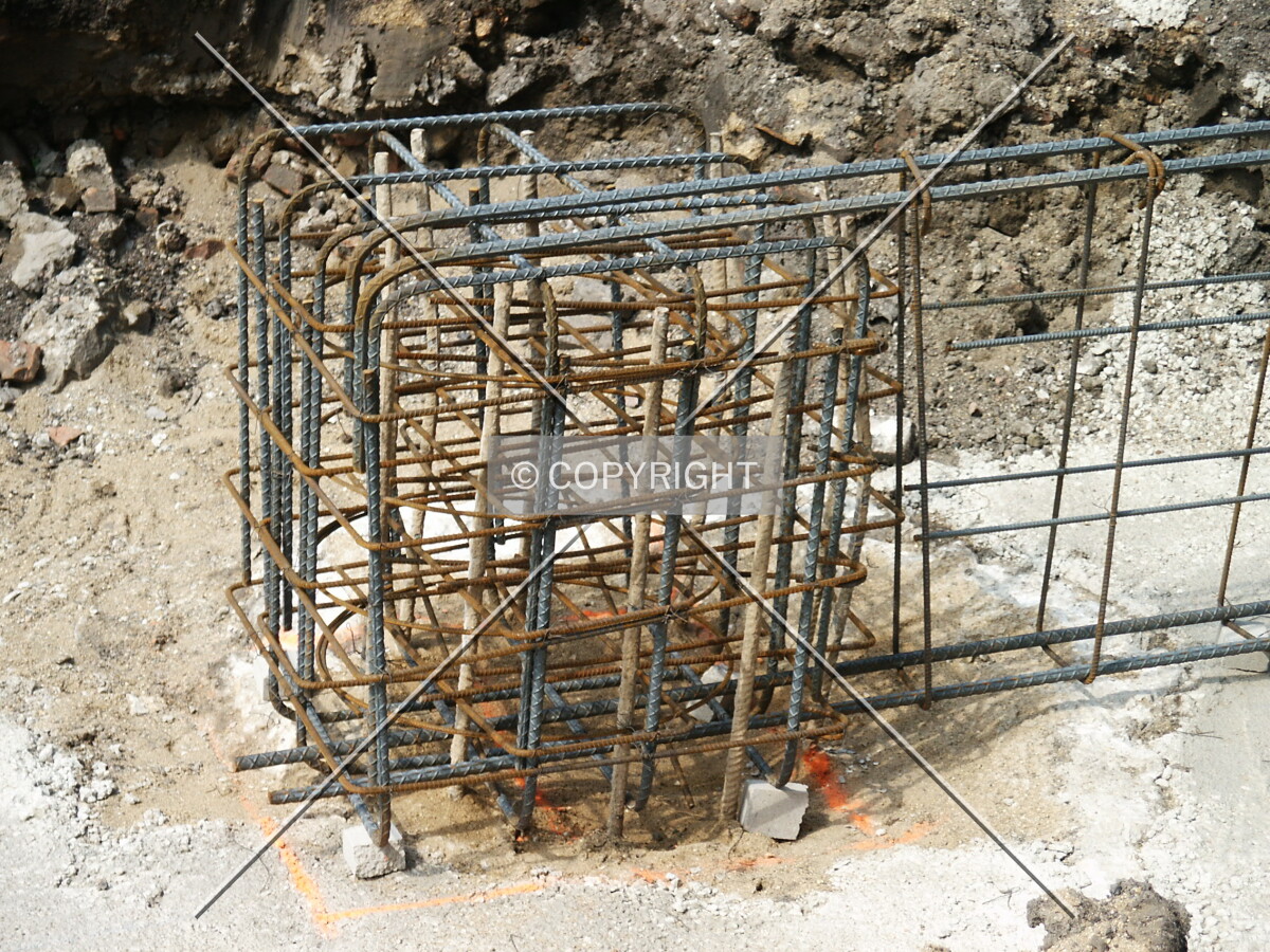 Reinforcement bars over the head of a caisson; 7 Jun 2003