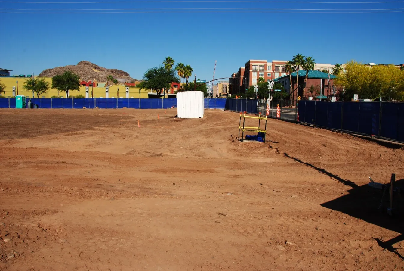 View of the cleared site before construction