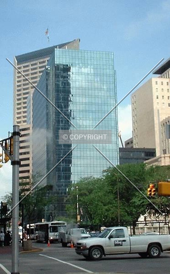 East facade from Ohio Street, AUL Tower in background