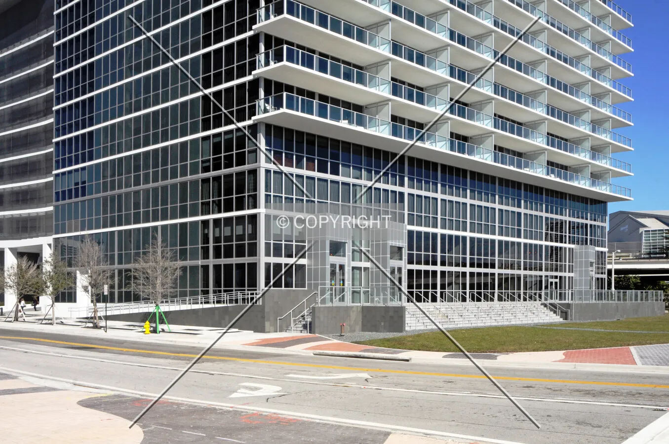 View of the entrance facing Biscayne Boulevard from the southeast