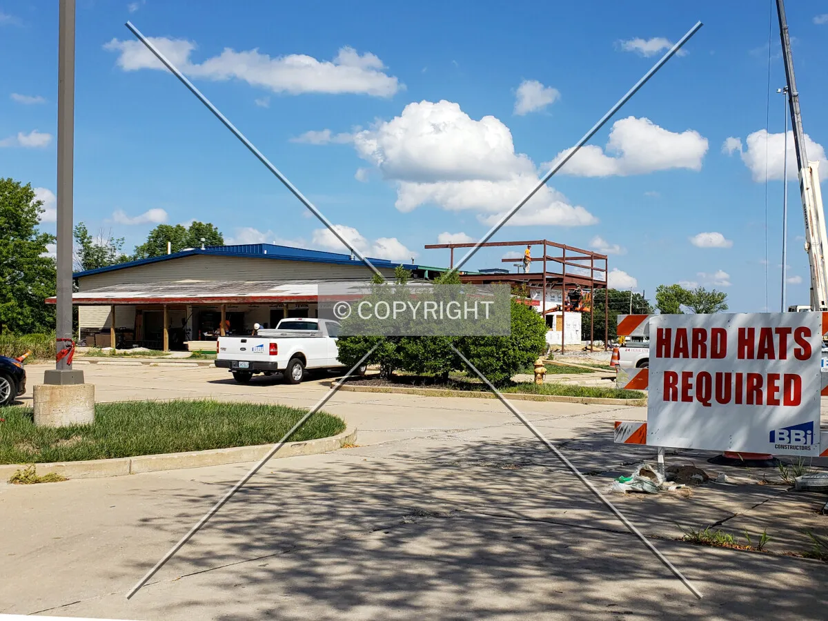 View from the southeast during renovation; September 4, 2018