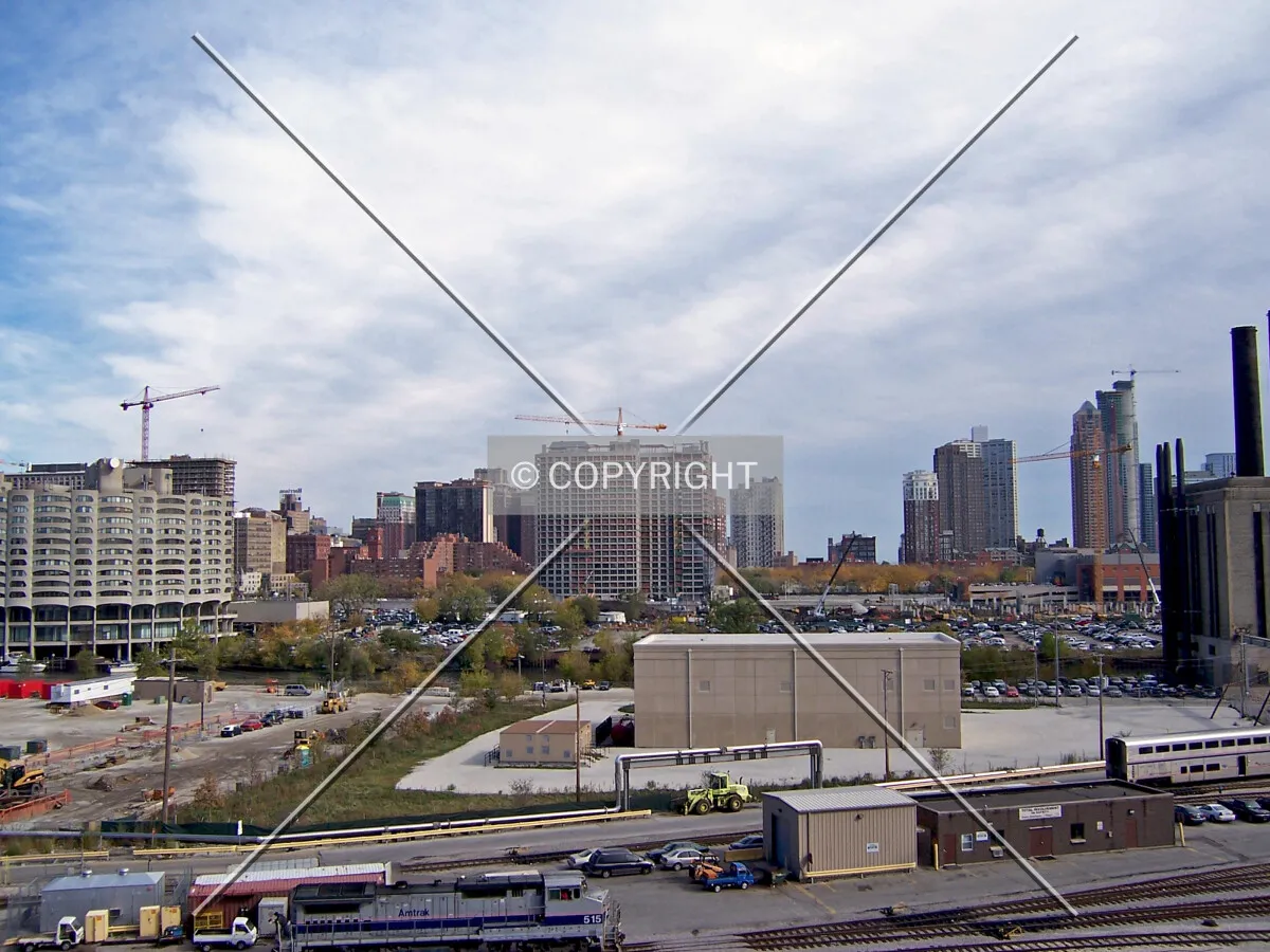 Placement in the South Loop skyline. Looking east from the top of the South Gate Mall parking garage