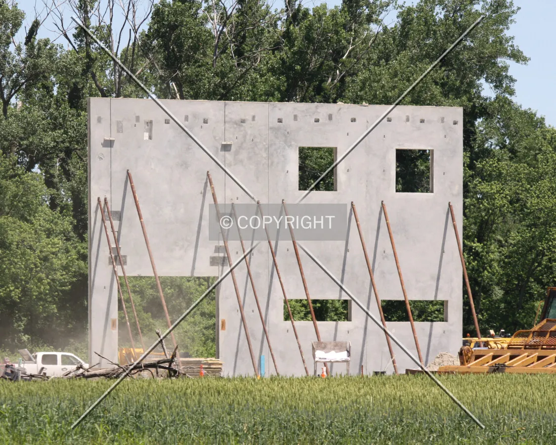 View from the southeast during construction
