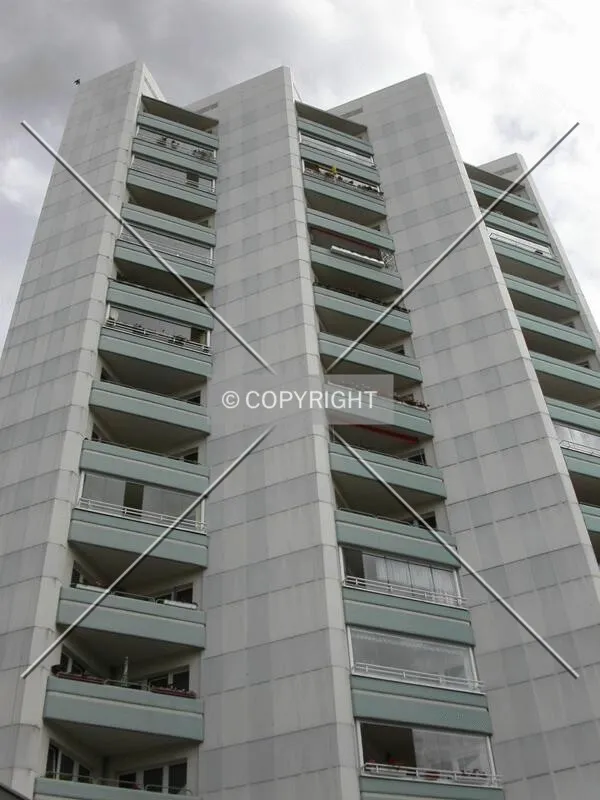 Look up view of the building
