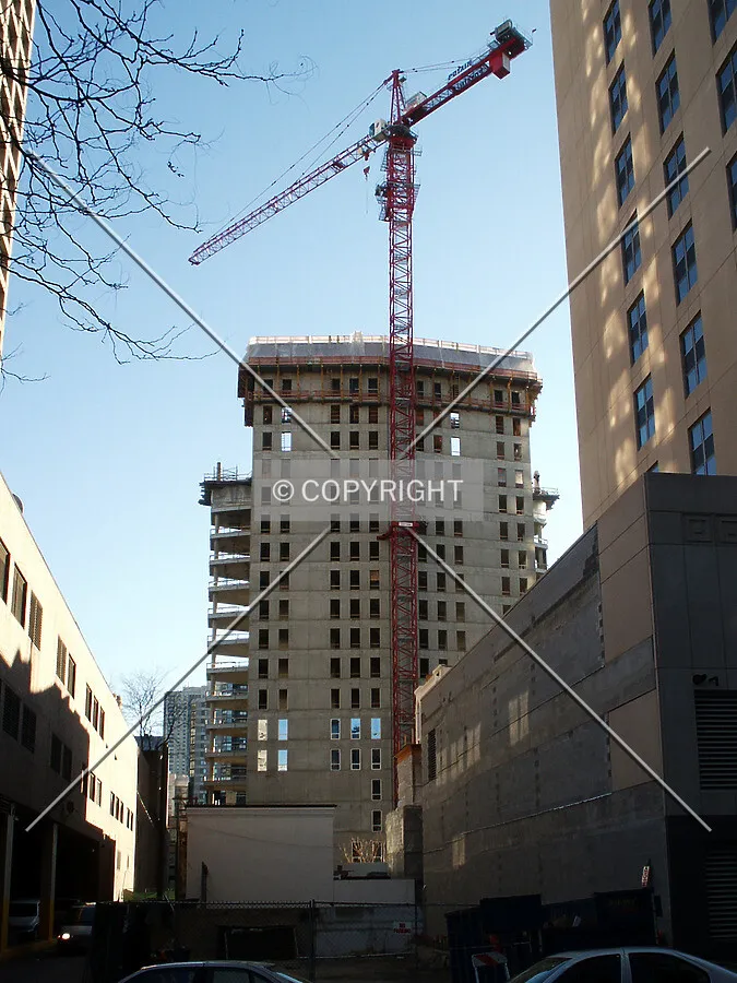 Looking south between Newberry Plaza and Maple Tower
