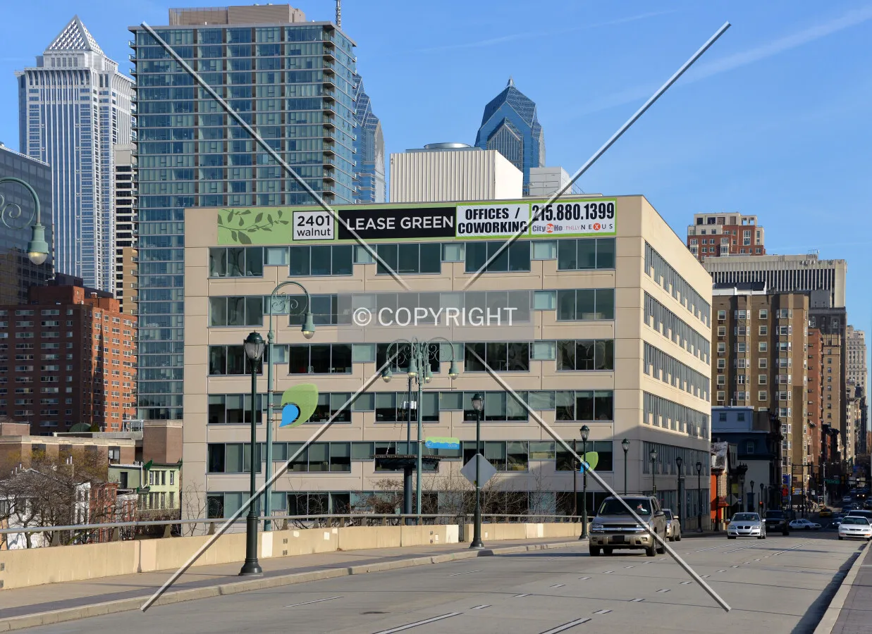 View from the west on Walnut Street
