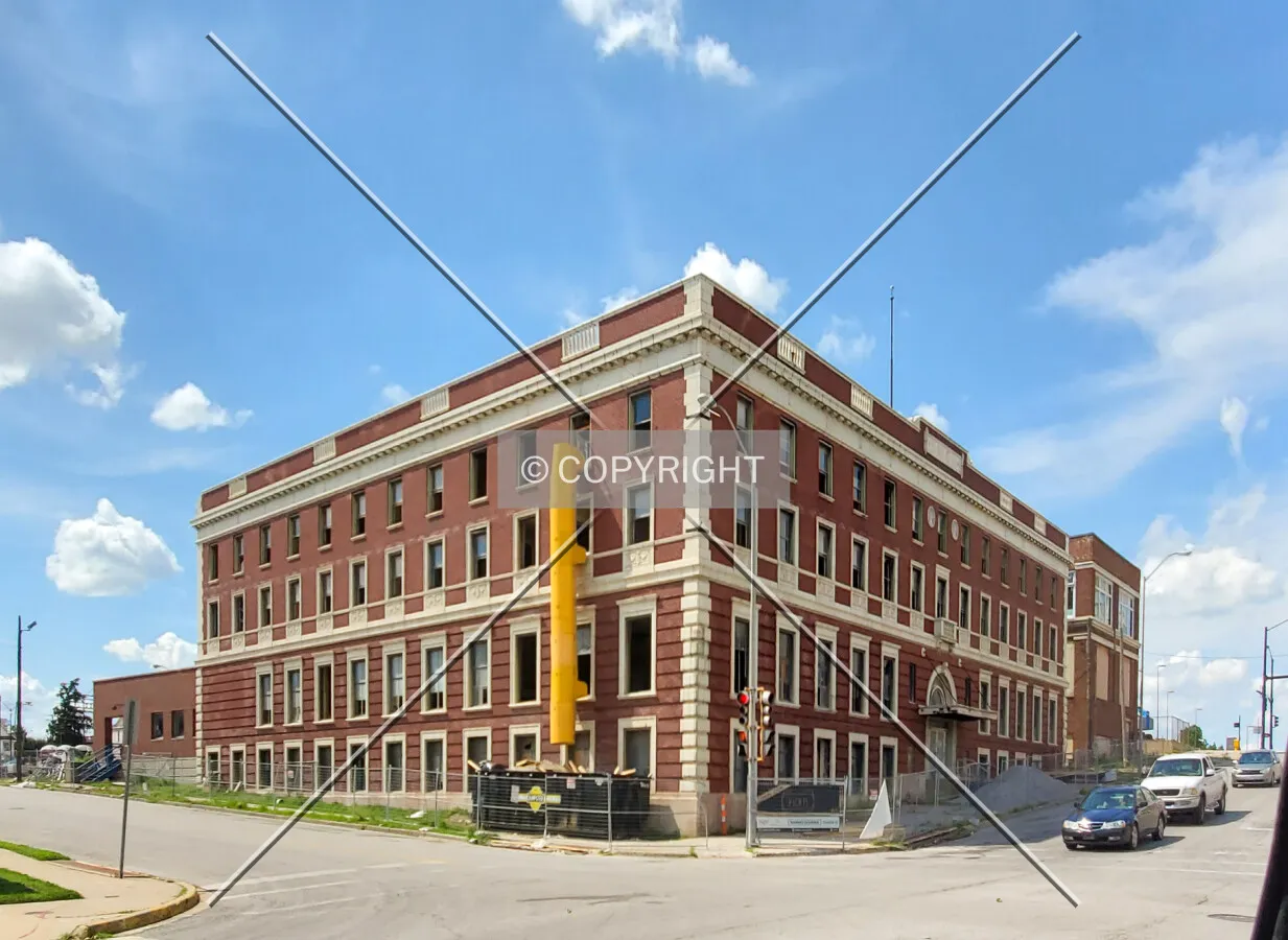 Southeast view during renovation; July 25, 2020