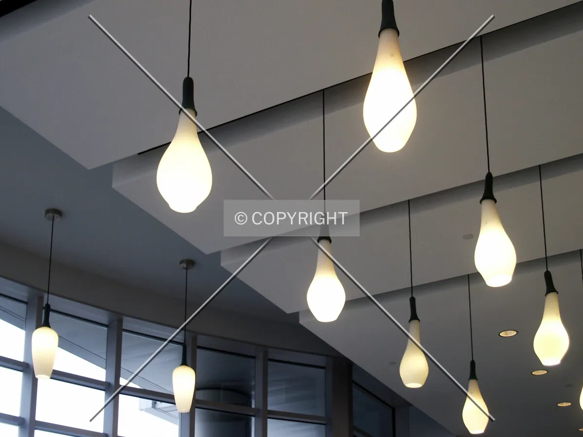 Ceiling lamps in the lobby