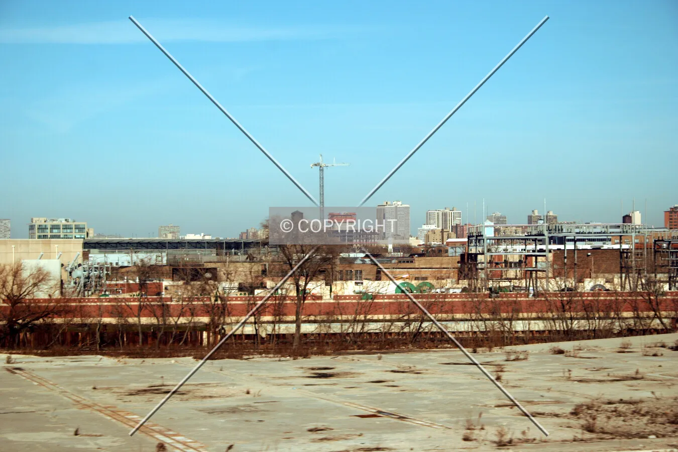 Looking northeast from a Metra train
