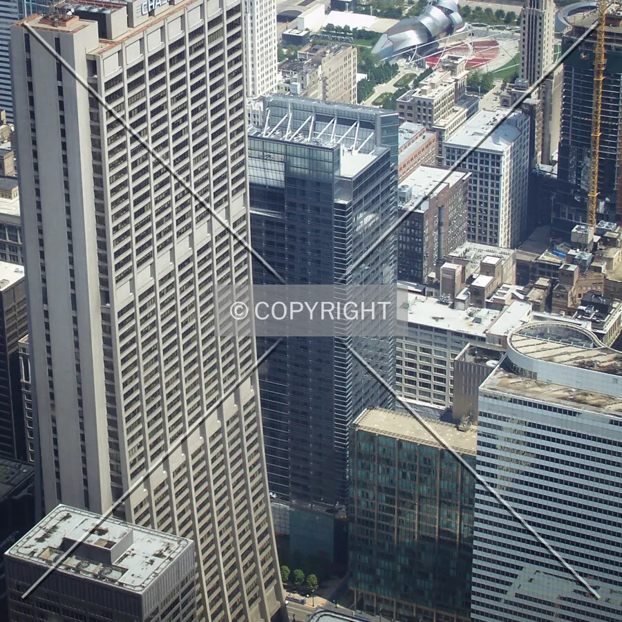 From the Willis Tower observation deck to the southwest; August 29, 2008