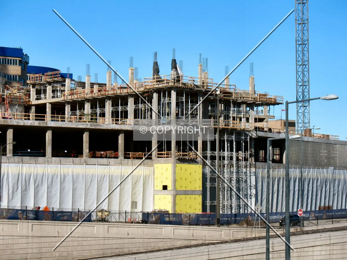 Southeast wing from across Interstate 35E/94
