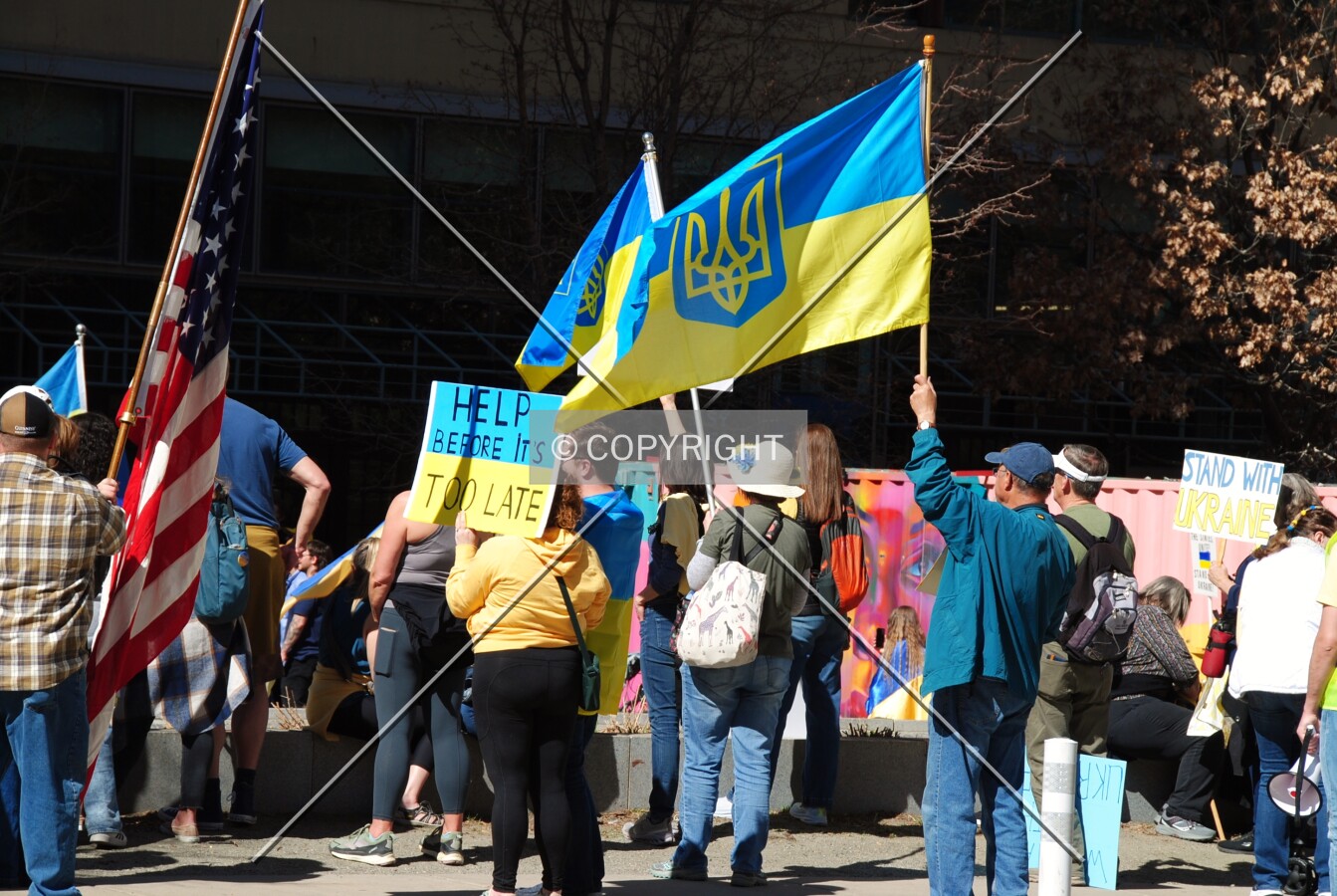 Ukraine supporters at a pro-Ukraine demonstration