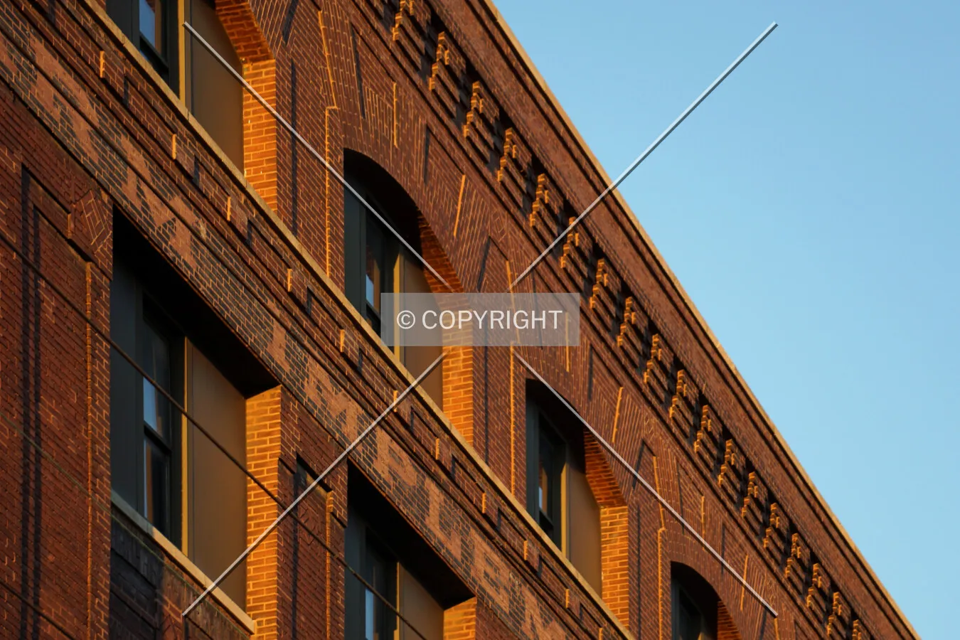 Detail of the south facade in the evening; December 1, 2015