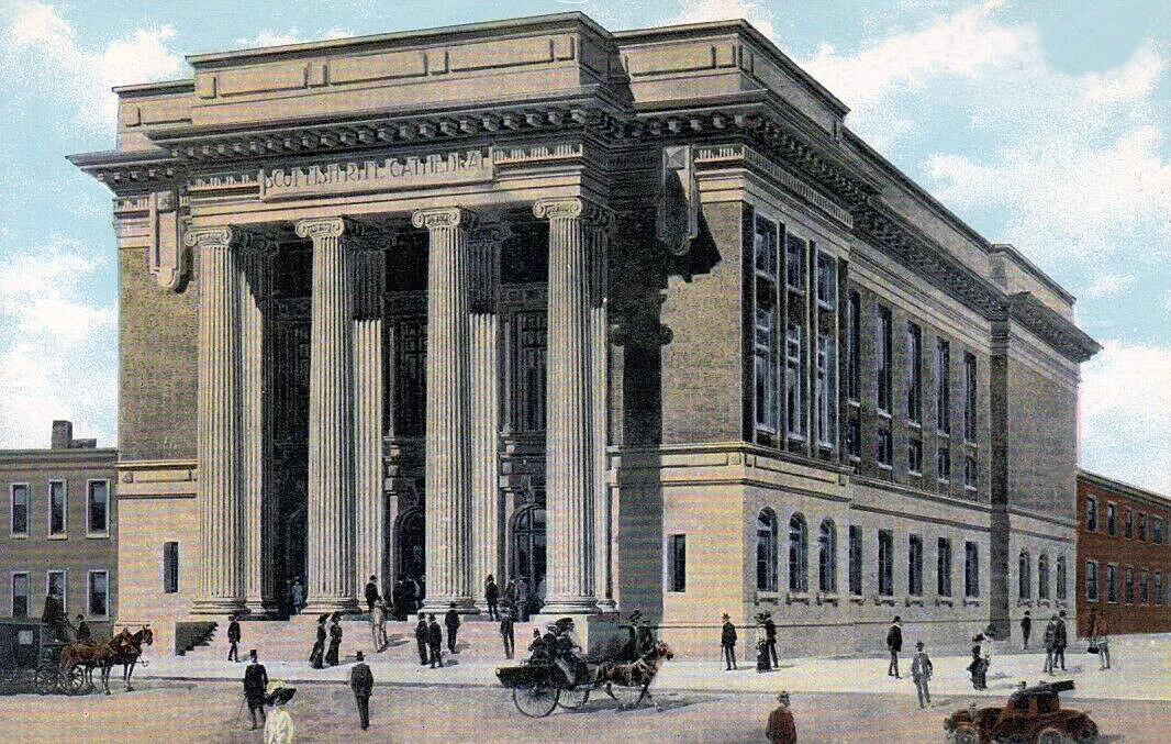 Rendered view of unbuilt design from the northwest