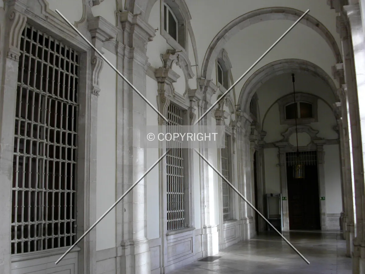 One of the corridors surrounding the main patio