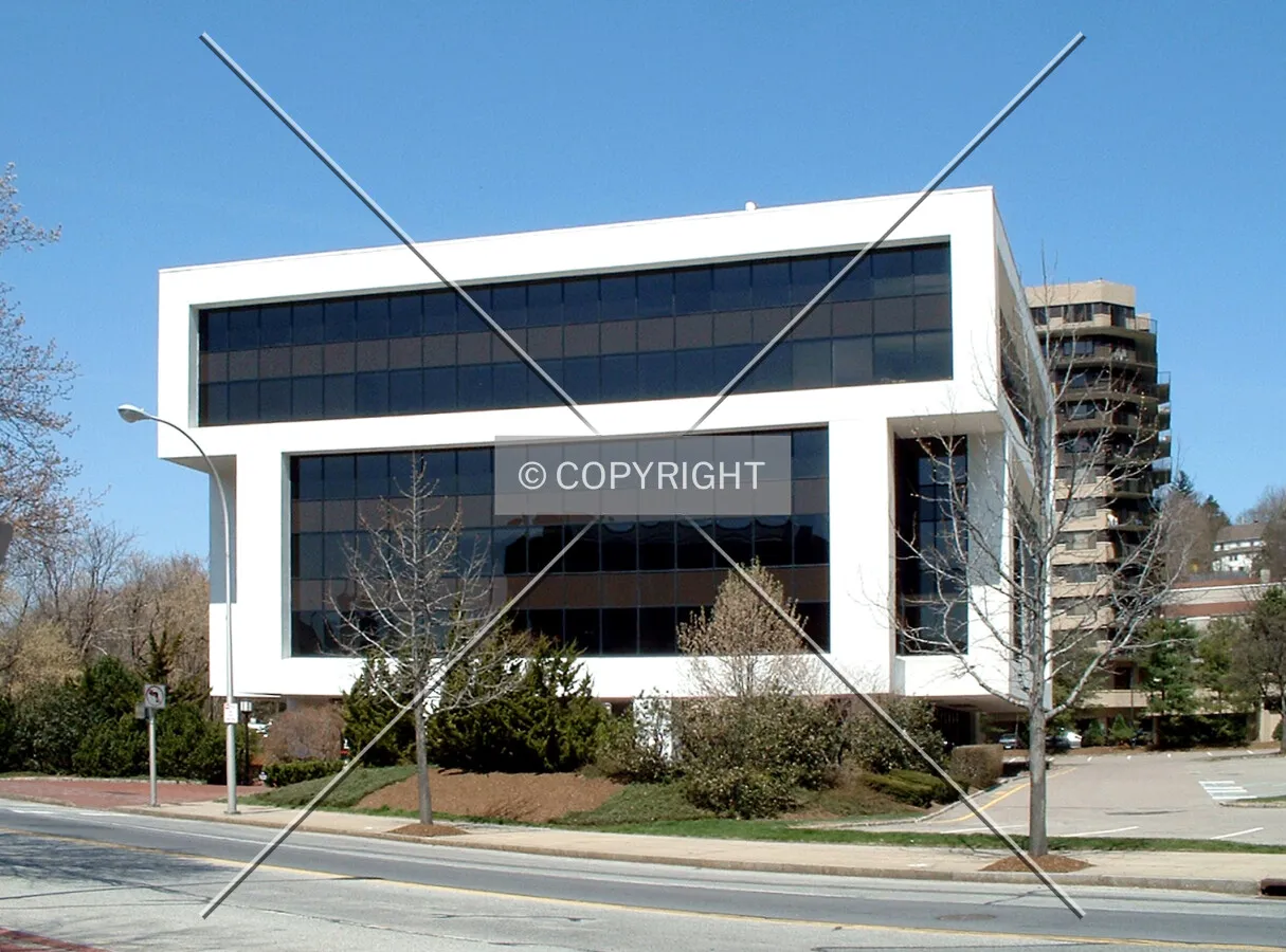View from the southeast across Barker Avenue