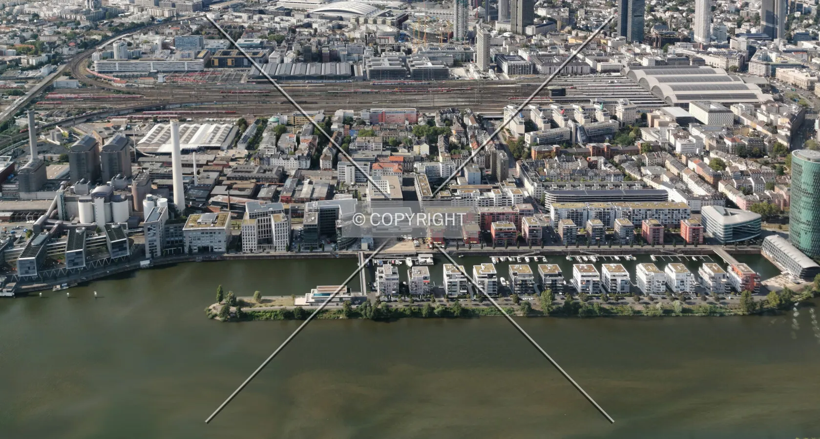 The Westhafen development in Frankfurt