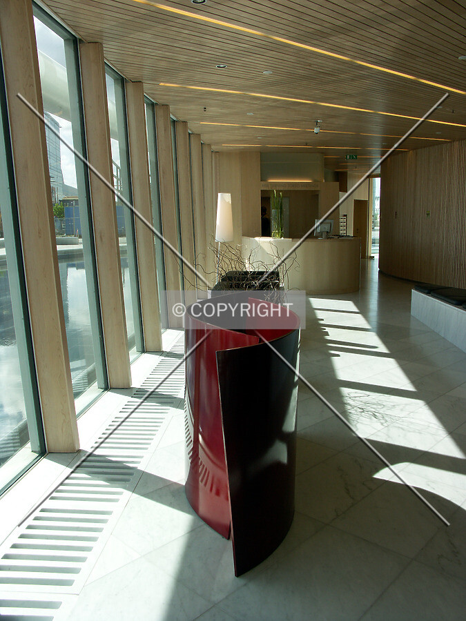 Sculptures in lobby