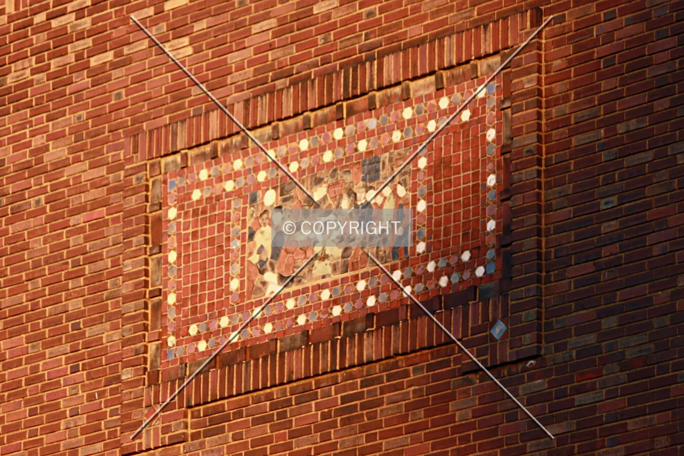 Tile work on the west facade; November 6, 2015