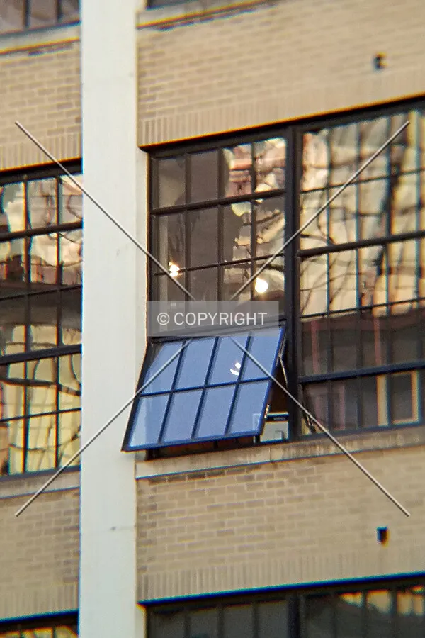 An open window on the west facade; November 22, 2017