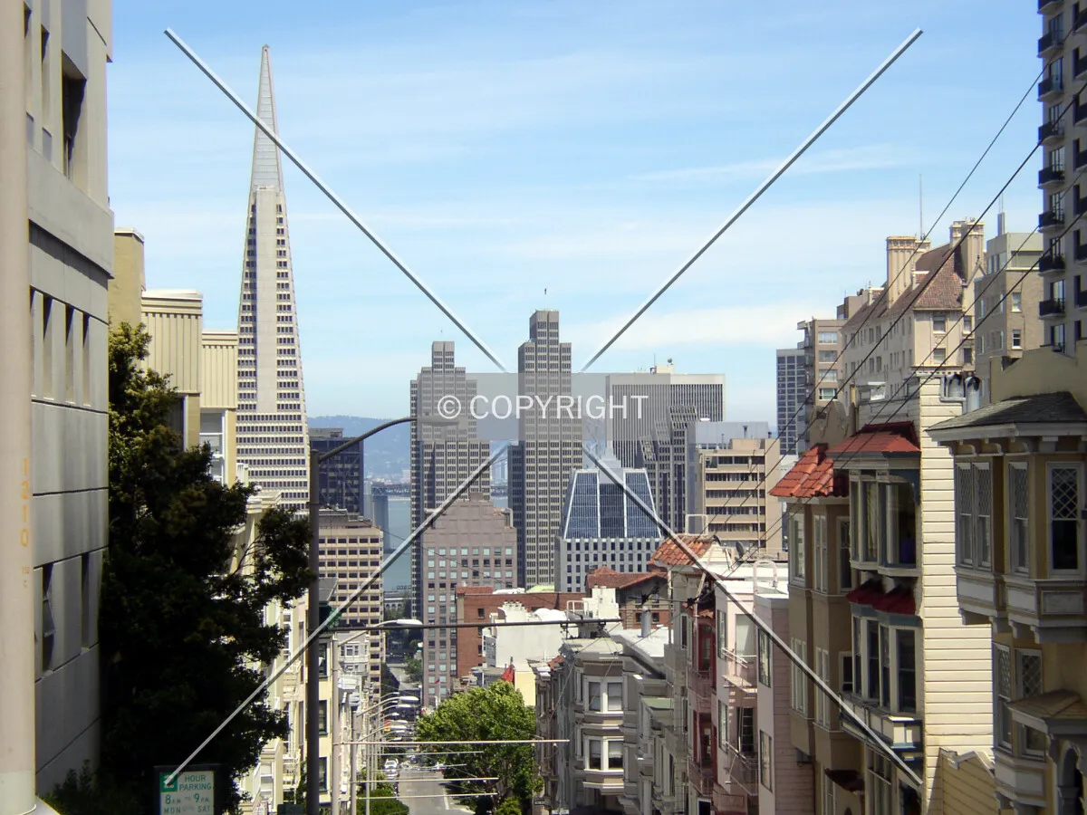 Looking east from Jones Street