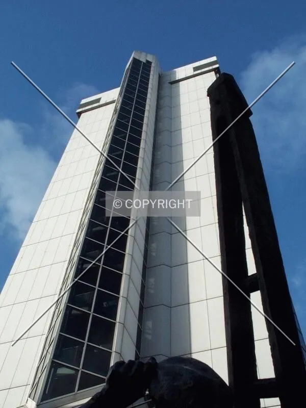 Looking up from the entrance
