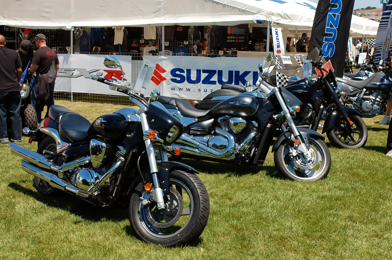 Suzuki motorcycles on display