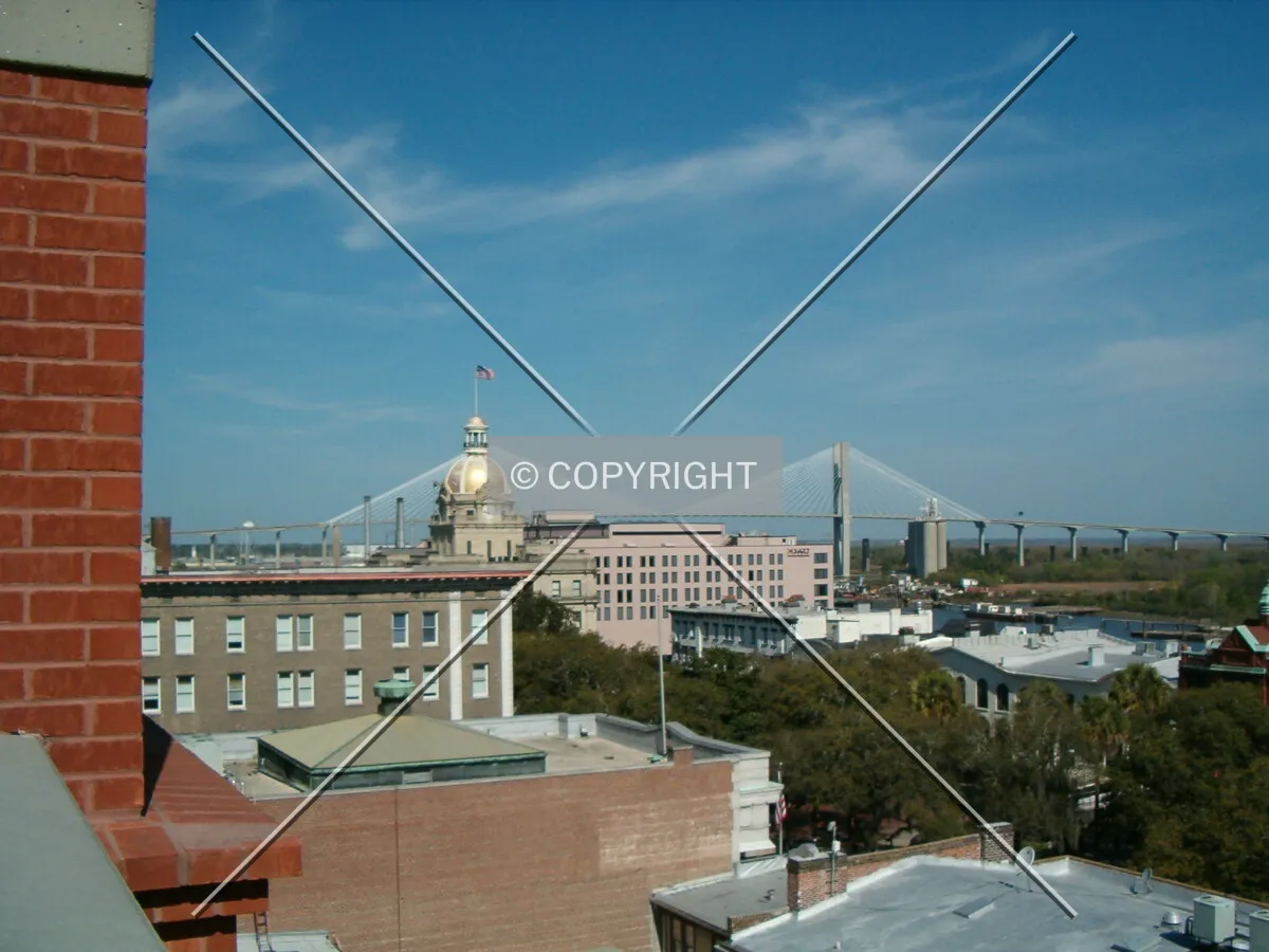 View from city parking garage looking northwest