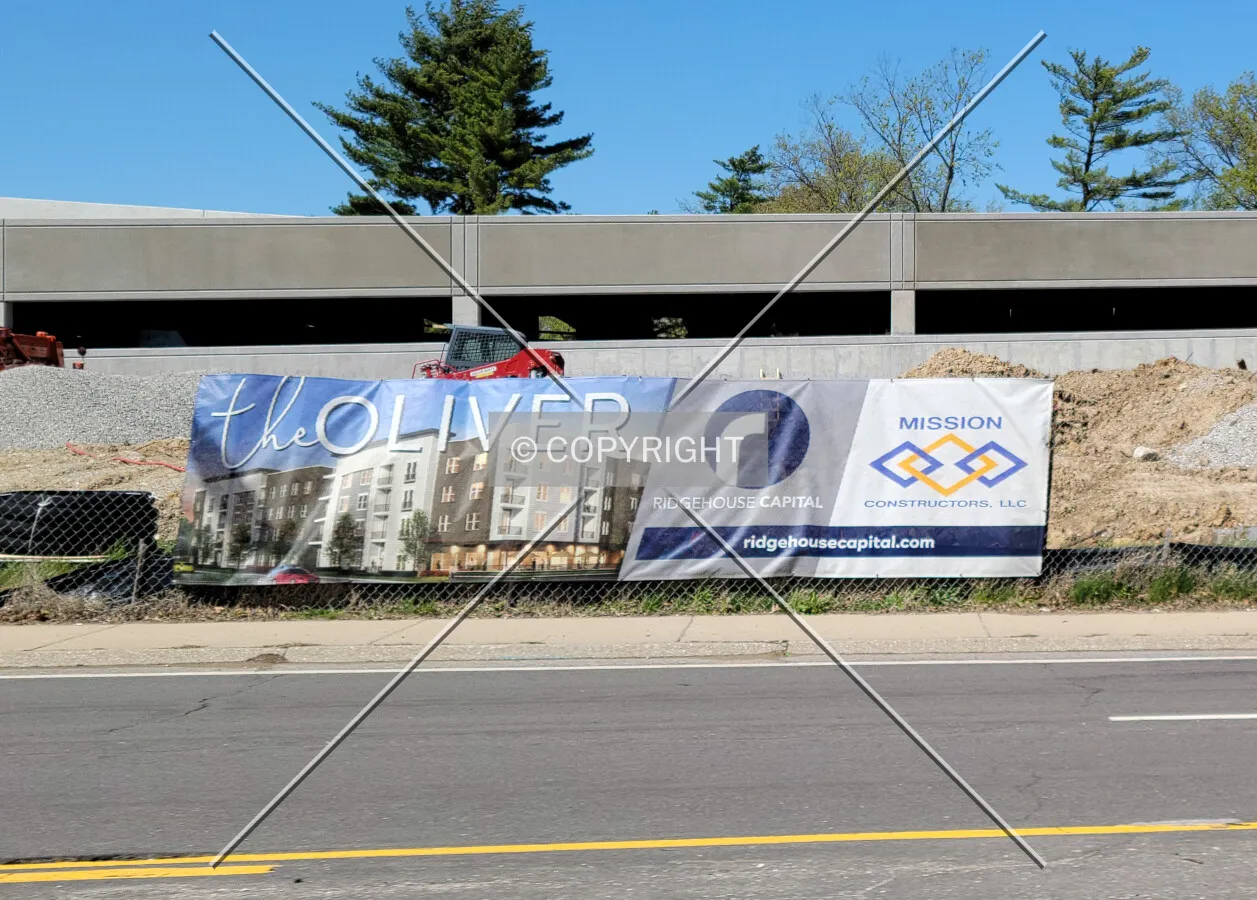 Advertisement at the construction site; April 11, 2021