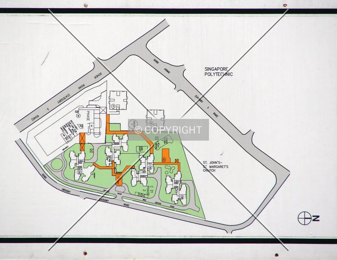 Overview map displayed on the construction site fence