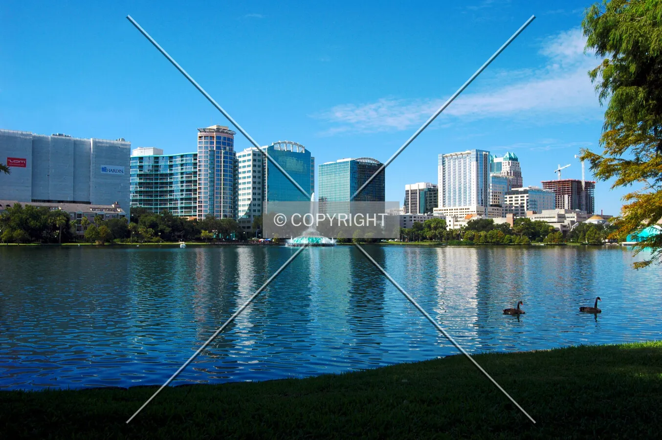 Looking southwest from Lake Eola Park
