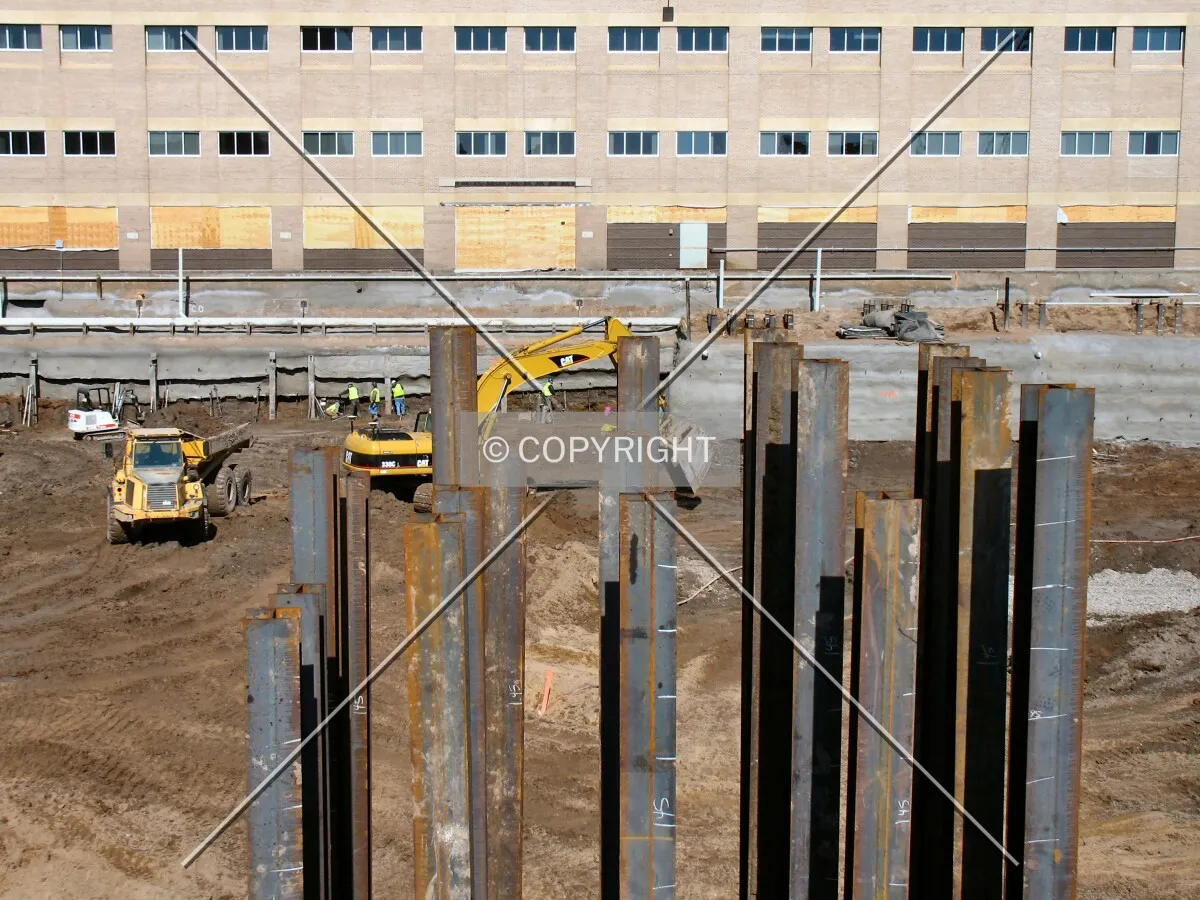 Tops of 16 piles near 12th Street